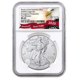 2020(S) American Silver Eagle 1 oz Silver Coin NGC MS69 FR (EP)