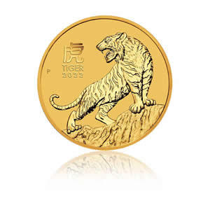 2022 Perth Mint Australia Lunar Tiger 1/4 oz Gold Coin