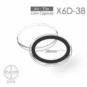 Kapsul Air-Tite X6D Foam 38 mm untuk 2 Oz Coin Capsule (Airtite X6D 47.63 mm + busa 38) Queen's Beast