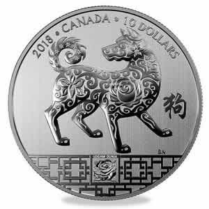 2018 Canada $10 Year of the Dog Silver Coin