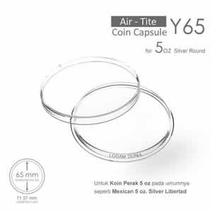 Kapsul Air-Tite Direct Fit  Y65 Coin Capsule (Airtite Y-65) - Untuk Koin 5 oz 65 mm