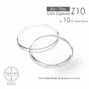 Kapsul Air-Tite Direct Fit  Z10 Coin Capsule (Airtite Z-10) - Untuk Koin 10 oz 76.8 mm