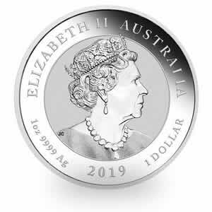 2019 Perth Mint Australia Double Dragon 1 oz Silver Coin