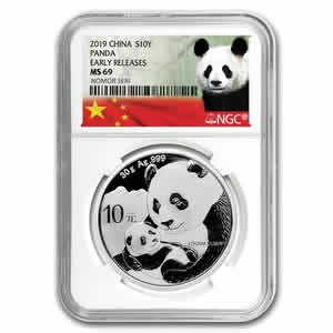 2019 Chinese Silver Panda 30 gram China Silver Coin - NGC MS69 ER