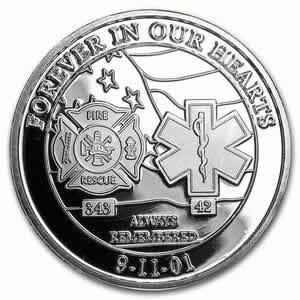 2001 9/11 Forever In Our Heart 1 oz Silver Round