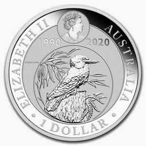 2020 Perth Mint Australia Kookaburra 1 Oz Silver Coin (30th Anniversary)