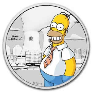 2020 Tuvalu "The Simpsons: Homer Simpson" 1/2 oz Coloured Silver Coin