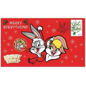 2018 Tuvalu Looney Tunes Christmas Coin & Stamp Collection