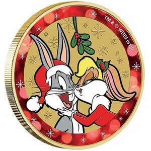 2018 Tuvalu Looney Tunes Christmas Coin & Stamp Collection