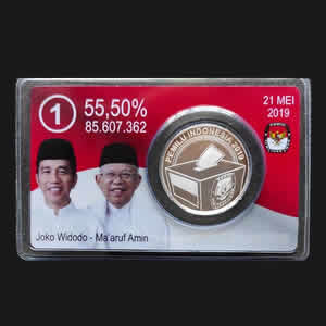 2019 Malaysia Seri "PEMILU INDONESIA" 1 Dirham (2.975 gram) Tipe I