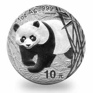 2001 Chinese Silver Panda  1 Oz China Silver Coin