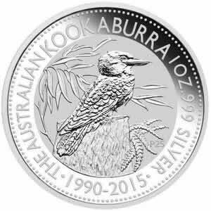 2015 Perth Mint Australia Kookaburra 1 Oz Silver Coin (25th Anniversary)