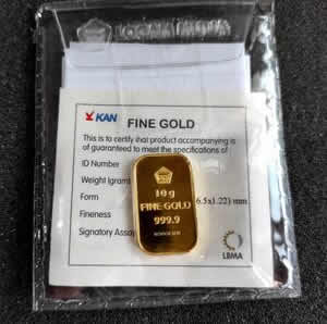 Emas ANTAM 10 Gram Gold Bar - Retro