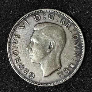 1941 United Kingdom 2 Shillings Silver Coin