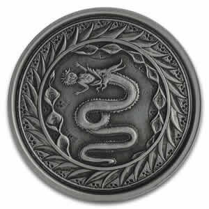 (ANTIQUED) 2020 Samoa Serpent of Milan 1 oz Silver Coin