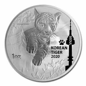 2020 South Korea KOMSCO Tiger 1 oz Silver Coin