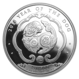 2018 Bhutan Lunar Dog 1 oz Silver Coin