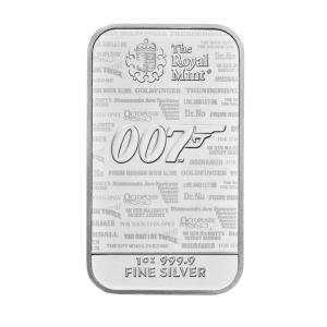 2020 Tuvalu 007 James Bond - No Time to Die 1 oz Silver Bar 