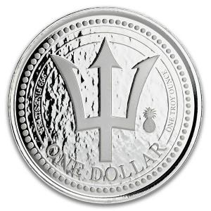 2018 Barbados Trident Pineapple Privy 1 oz Silver Coin