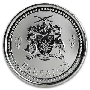 2018 Barbados Trident Pineapple Privy 1 oz Silver Coin