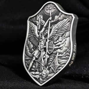 2021 South Korea KOMSCO Archangel Michael Shield 2 oz Silver Medal