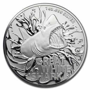 2021 Australia's Most Dangerous Animals Series - Great White Shark 1 oz Silver Coin