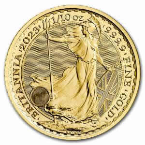 2023 Gold Britannia 1/10 oz Gold Coin (Queen)