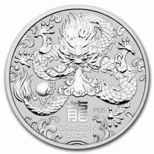 2024 Perth Mint Australia Lunar Dragon 1 oz Silver Coin